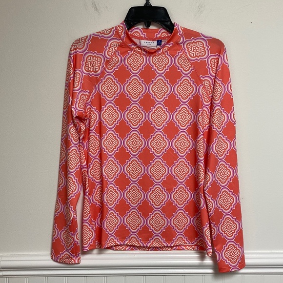 Cabana Life Geo Rash Guard UPF 50+ long sleeve size Large